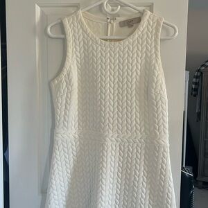 Cream colored textures a line dress from Loft. Slightly worn